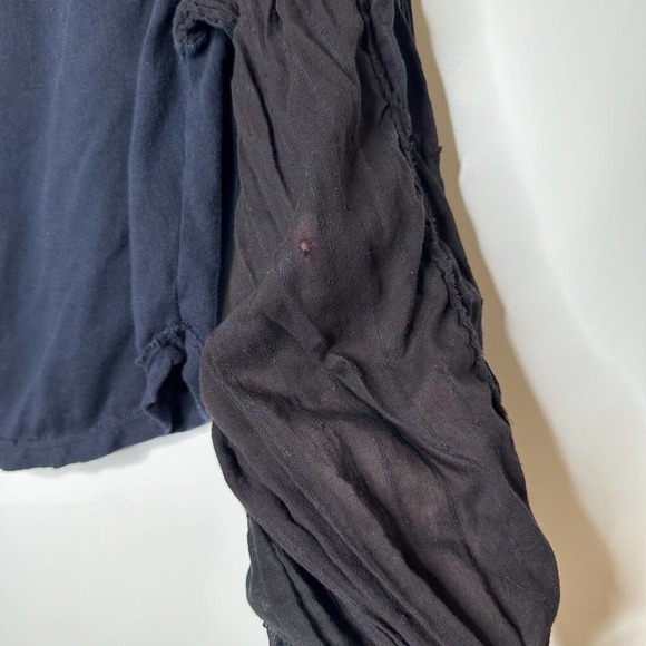 Free People Light Magic Henley Balloon Sleeve Top Women's Black Size S *flaw - Picture 5 of 8